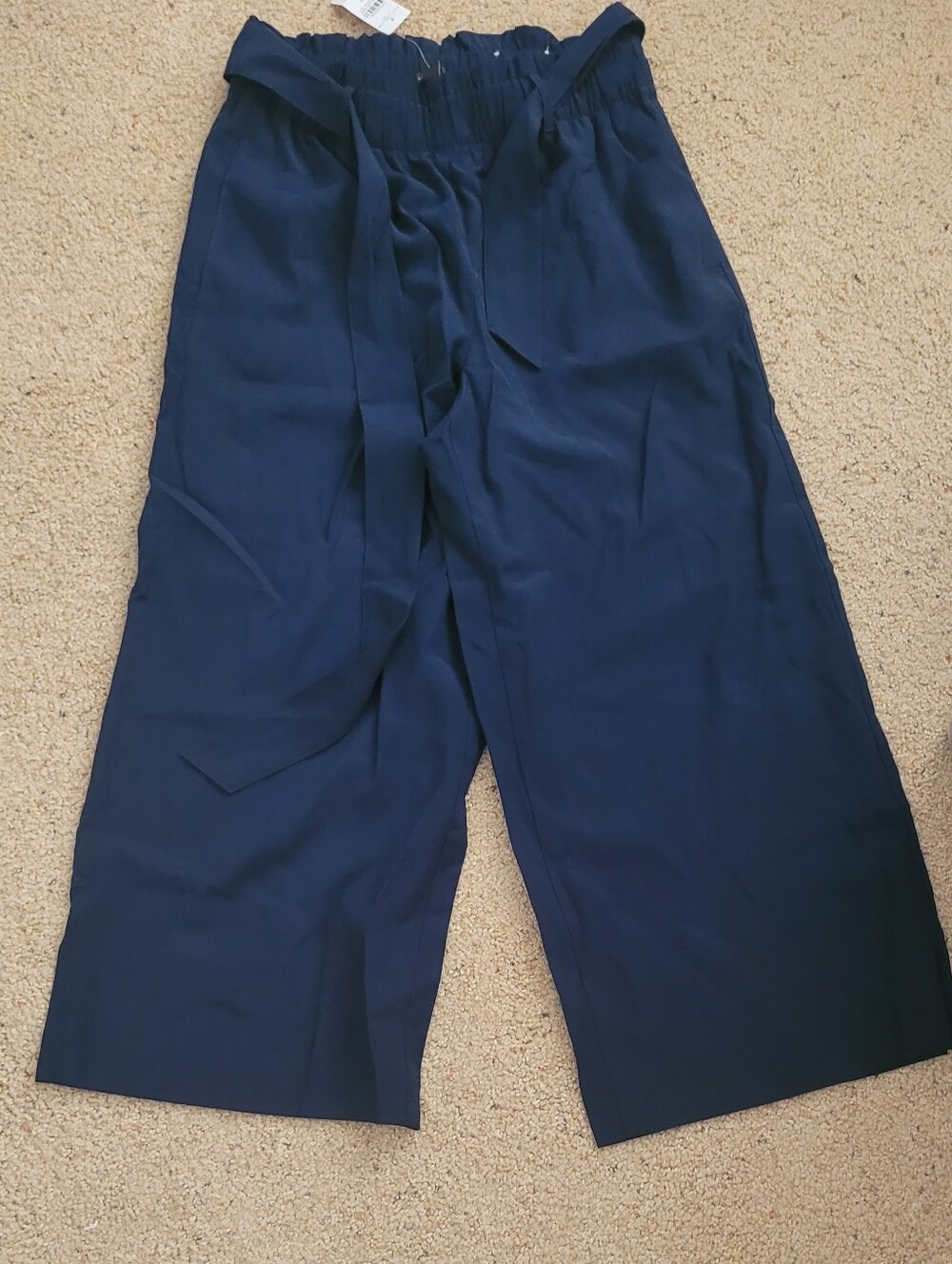 Ann Taylor Factory Navy Wide Leg Tie Waist Pants Size M NWT